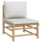vidaXL Set de muebles de jardín 8 piezas bambú y cojines gris claro vidaXL Set de muebles de jardín 8 piezas bambú y cojines gris claro