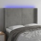vidaXL Cabecero con LED de terciopelo gris claro 147x16x118/128 cm vidaXL Cabecero con LED de terciopelo gris claro 147x16x118/128 cm