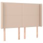 vidaXL Cabecero con LED cuero sintético capuchino 147x16x118/128cm vidaXL Cabecero con LED cuero sintético capuchino 147x16x118/128cm
