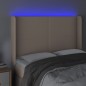 vidaXL Cabecero con LED cuero sintético capuchino 147x16x118/128cm vidaXL Cabecero con LED cuero sintético capuchino 147x16x118/128cm