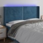vidaXL Cabecero con LED de terciopelo azul oscuro 163x16x118/128 cm vidaXL Cabecero con LED de terciopelo azul oscuro 163x16x118/128 cm