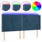 vidaXL Cabecero con LED de terciopelo azul oscuro 163x16x118/128 cm vidaXL Cabecero con LED de terciopelo azul oscuro 163x16x118/128 cm