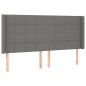 vidaXL Cabecero con LED de tela gris oscuro 203x16x118/128 cm