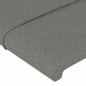 vidaXL Cabecero con LED de tela gris oscuro 203x16x118/128 cm