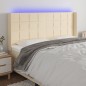 vidaXL Cabecero con LED de tela color crema 183x16x118/128 cm vidaXL Cabecero con LED de tela color crema 183x16x118/128 cm