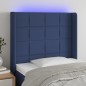 vidaXL Cabecero con LED de tela azul 103x16x118/128 cm vidaXL Cabecero con LED de tela azul 103x16x118/128 cm