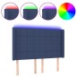 vidaXL Cabecero con LED de tela azul 147x16x118/128 cm vidaXL Cabecero con LED de tela azul 147x16x118/128 cm