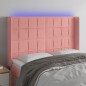 vidaXL Cabecero con LED de terciopelo rosa 147x16x118/128 cm vidaXL Cabecero con LED de terciopelo rosa 147x16x118/128 cm