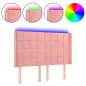 vidaXL Cabecero con LED de terciopelo rosa 147x16x118/128 cm vidaXL Cabecero con LED de terciopelo rosa 147x16x118/128 cm