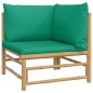 vidaXL Set de muebles de jardín 7 piezas bambú con cojines verde vidaXL Set de muebles de jardín 7 piezas bambú con cojines verde