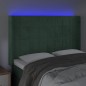 vidaXL Cabecero con LED de terciopelo verde oscuro 147x16x118/128 cm vidaXL Cabecero con LED de terciopelo verde oscuro 147x16x118/128 cm