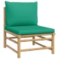 vidaXL Set de muebles de jardín 7 piezas bambú con cojines verde vidaXL Set de muebles de jardín 7 piezas bambú con cojines verde