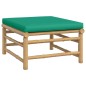 vidaXL Set de muebles de jardín 7 piezas bambú con cojines verde vidaXL Set de muebles de jardín 7 piezas bambú con cojines verde