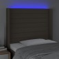 vidaXL Cabecero con LED de tela gris taupe 93x16x118/128 cm vidaXL Cabecero con LED de tela gris taupe 93x16x118/128 cm