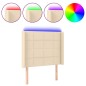 vidaXL Cabecero con LED de tela color crema 83x16x118/128 cm vidaXL Cabecero con LED de tela color crema 83x16x118/128 cm