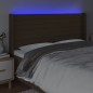 vidaXL Cabecero con LED de tela marrón oscuro 183x16x118/128 cm vidaXL Cabecero con LED de tela marrón oscuro 183x16x118/128 cm