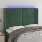 vidaXL Cabecero con LED de terciopelo verde oscuro 147x16x118/128 cm vidaXL Cabecero con LED de terciopelo verde oscuro 147x16x118/128 cm