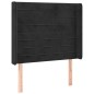 vidaXL Cabecero con LED de terciopelo negro 93x16x118/128 cm