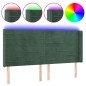 vidaXL Cabecero con LED de terciopelo verde oscuro 183x16x118/128 cm vidaXL Cabecero con LED de terciopelo verde oscuro 183x16x118/128 cm