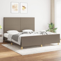 vidaXL Estructura de cama con cabecero de tela gris taupe 180x200 cm