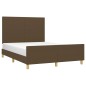 vidaXL Estructura de cama con cabecero de tela marrón oscuro 140x190cm