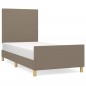 vidaXL Estructura de cama con cabecero de tela gris taupe 90x200 cm