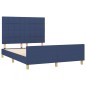 vidaXL Estructura de cama con cabecero tela gris taupe azul 140x200 cm vidaXL Estructura de cama con cabecero tela gris taupe azul 140x200 cm