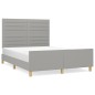 vidaXL Estructura de cama con cabecero de tela gris claro 140x190 cm