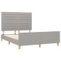 vidaXL Estructura de cama con cabecero de tela gris claro 140x190 cm