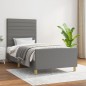 vidaXL Estructura de cama con cabecero de tela gris oscuro 90x200 cm vidaXL Estructura de cama con cabecero de tela gris oscuro 90x200 cm