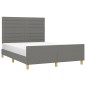 vidaXL Estructura de cama con cabecero de tela gris oscuro 140x200 cm vidaXL Estructura de cama con cabecero de tela gris oscuro 140x200 cm