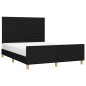 vidaXL Estructura de cama con cabecero de tela negro 140x190 cm vidaXL Estructura de cama con cabecero de tela negro 140x190 cm