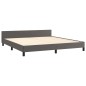 vidaXL Estructura de cama con cabecero cuero sintético gris 160x200cm vidaXL Estructura de cama con cabecero cuero sintético gris 160x200cm