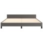 vidaXL Estructura de cama con cabecero cuero sintético gris 160x200cm vidaXL Estructura de cama con cabecero cuero sintético gris 160x200cm