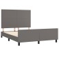 vidaXL Estructura de cama con cabecero cuero sintético gris 140x190 cm