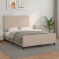 vidaXL Estructura de cama cabecero cuero sintético capuchino 140x200cm