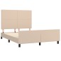 vidaXL Estructura de cama cabecero cuero sintético capuchino 140x200cm