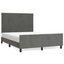 vidaXL Estructura cama con cabecero terciopelo gris oscuro 140x200 cm