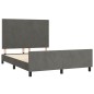 vidaXL Estructura cama con cabecero terciopelo gris oscuro 140x200 cm vidaXL Estructura cama con cabecero terciopelo gris oscuro 140x200 cm