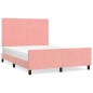 vidaXL Estructura de cama con cabecero de terciopelo rosa 140x190 cm vidaXL Estructura de cama con cabecero de terciopelo rosa 140x190 cm