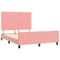 vidaXL Estructura de cama con cabecero de terciopelo rosa 140x190 cm vidaXL Estructura de cama con cabecero de terciopelo rosa 140x190 cm