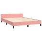 vidaXL Estructura de cama con cabecero de terciopelo rosa 140x190 cm vidaXL Estructura de cama con cabecero de terciopelo rosa 140x190 cm