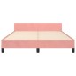 vidaXL Estructura de cama con cabecero de terciopelo rosa 140x190 cm vidaXL Estructura de cama con cabecero de terciopelo rosa 140x190 cm