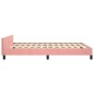vidaXL Estructura de cama con cabecero de terciopelo rosa 140x190 cm vidaXL Estructura de cama con cabecero de terciopelo rosa 140x190 cm