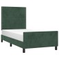 vidaXL Estructura cama con cabecero terciopelo verde oscuro 90x190 cm vidaXL Estructura cama con cabecero terciopelo verde oscuro 90x190 cm
