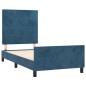 vidaXL Estructura cama con cabecero terciopelo azul oscuro 90x190 cm vidaXL Estructura cama con cabecero terciopelo azul oscuro 90x190 cm