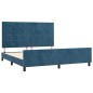 vidaXL Estructura cama con cabecero terciopelo azul oscuro 160x200 cm vidaXL Estructura cama con cabecero terciopelo azul oscuro 160x200 cm