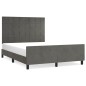 vidaXL Estructura cama con cabecero terciopelo gris oscuro 140x190 cm