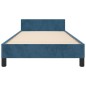 vidaXL Estructura cama con cabecero terciopelo azul oscuro 90x190 cm