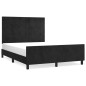 vidaXL Estructura de cama con cabecero de terciopelo negro 140x200 cm vidaXL Estructura de cama con cabecero de terciopelo negro 140x200 cm
